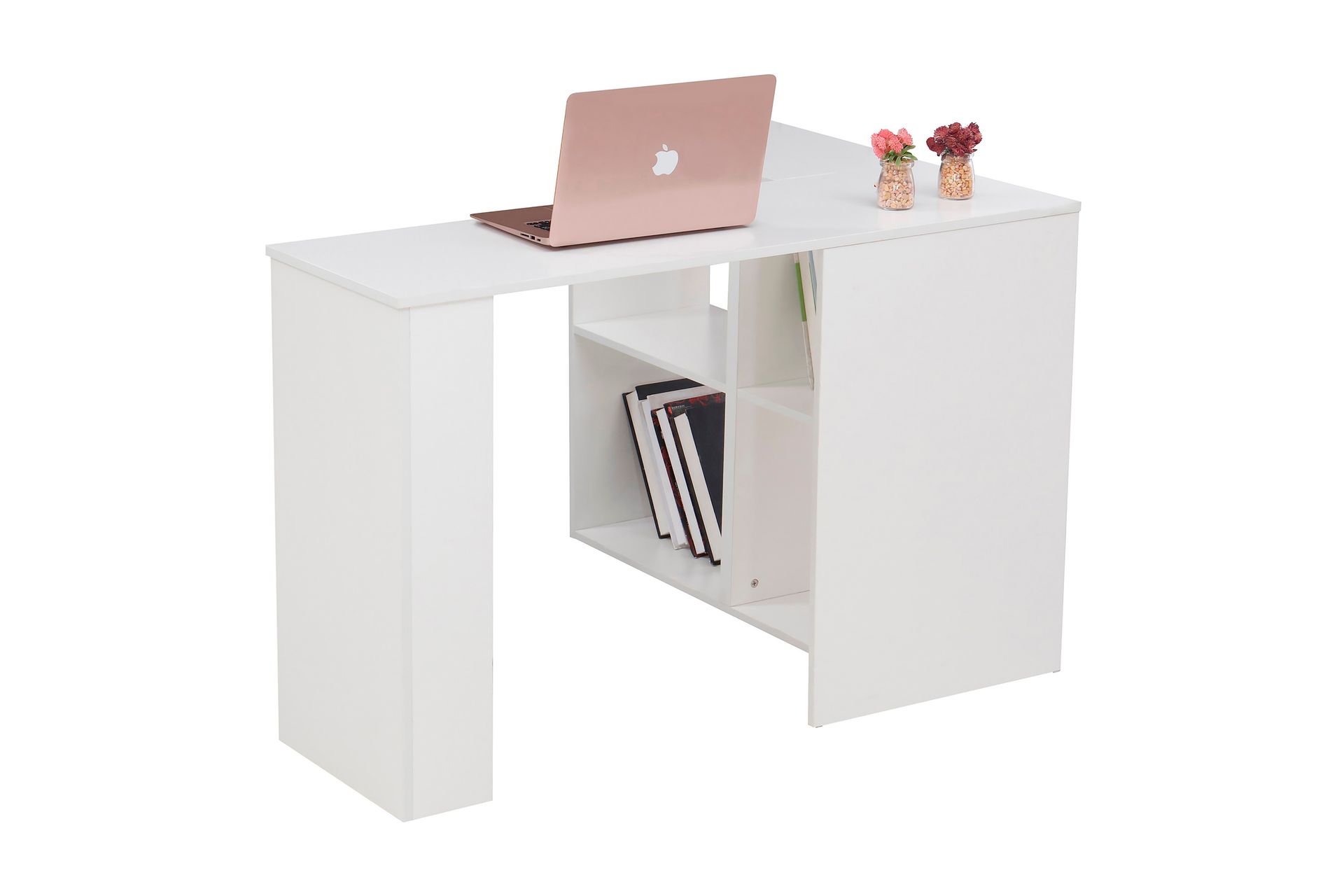 Valterra Hjørneskrivebord 119 cm - Svart/Hvit - Møbler - Bord - Kontorbord - Skrivebord - Hjørneskrivebord