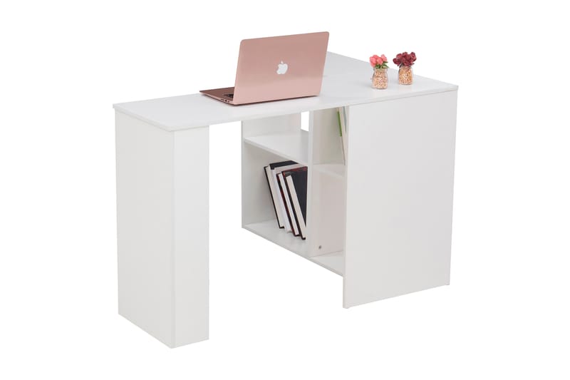 Valterra Hjørneskrivebord 119 cm - Svart/Hvit - Møbler - Bord - Kontorbord - Skrivebord - Hjørneskrivebord