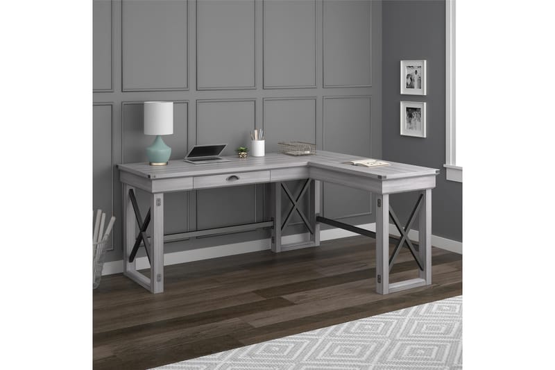 Wildwood Hjørneskrivebord Hvit - Dorel Home - Møbler - Bord - Kontorbord - Skrivebord - Hjørneskrivebord