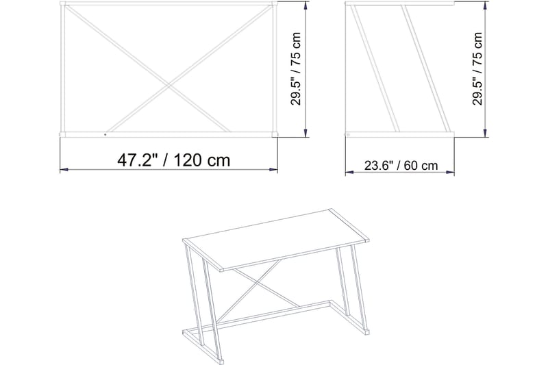 Holmö Skrivebord 120 cm - Brun - Skrivebord