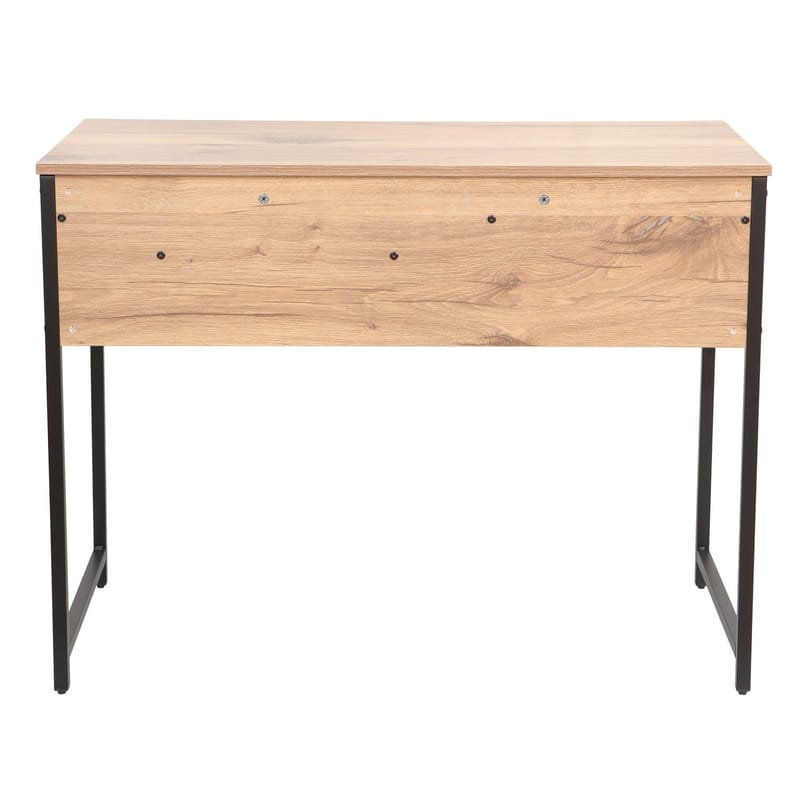 Skrivebord HOME4YOU 100x50x76 cm rustikk/svart - lyst rustikt tre/svart - Møbler - Bord - Kontorbord - Skrivebord