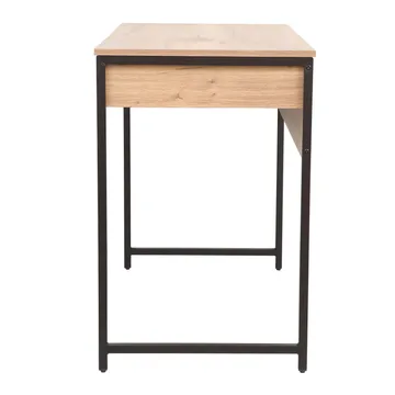 Skrivebord HOME4YOU 100x50x76 cm rustikk/svart - lyst rustikt tre/svart - Møbler - Bord - Kontorbord - Skrivebord