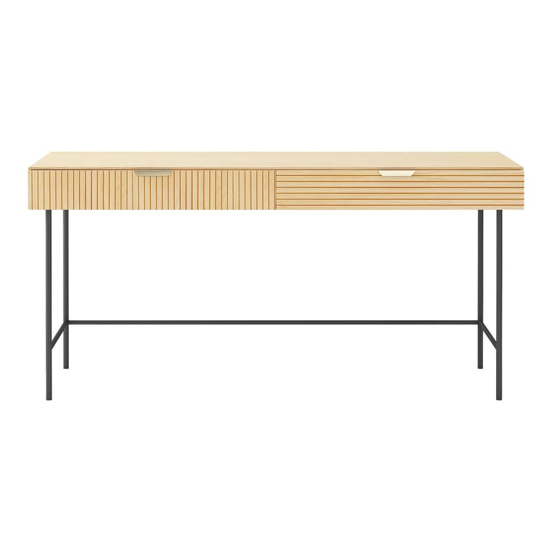 Skrivebord HOME4YOU Bassel 120x60x75 cm 3D melamin - lys tre / svart / gull - Møbler - Bord - Kontorbord - Skrivebord