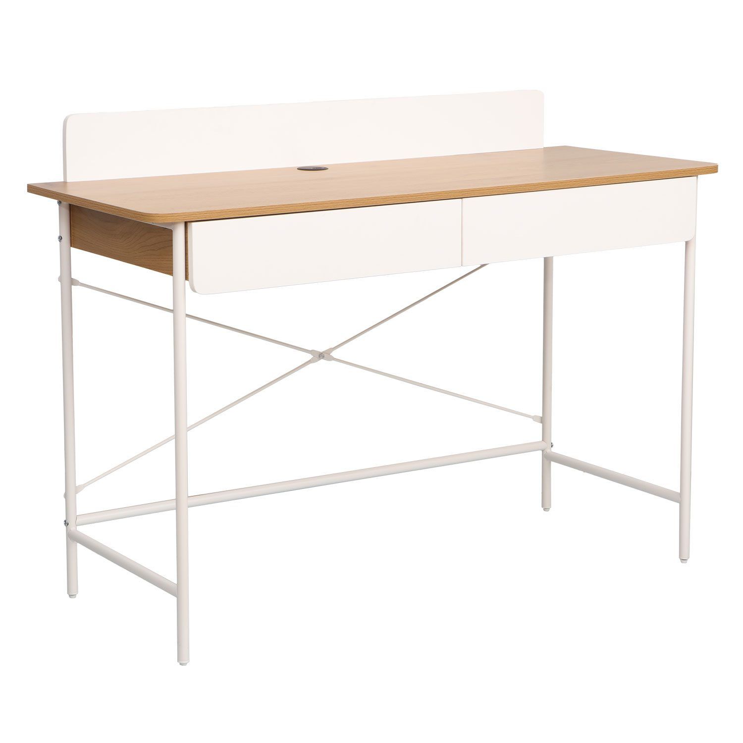 Skrivebord HOME4YOU Ferdie 120x48x88 cm ask/hvit - ask/hvit