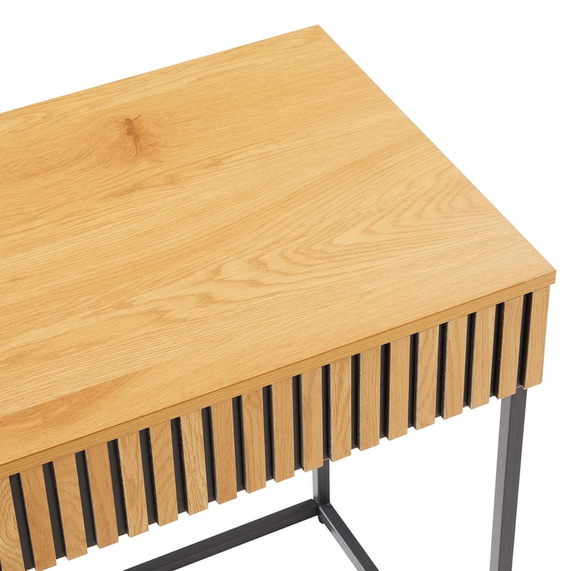 Skrivebord HOME4YOU Hampton 120x50x79 cm melamin med eikebark - eikebark / svart - Møbler - Bord - Kontorbord - Skrivebord