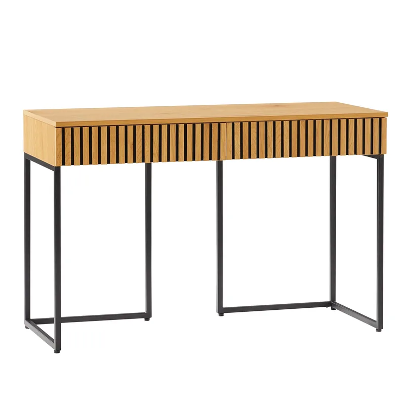 Skrivebord HOME4YOU Hampton 120x50x79 cm melamin med eikebark - eikebark / svart - Møbler - Bord - Kontorbord - Skrivebord