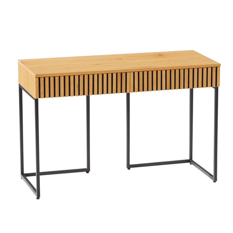 Skrivebord HOME4YOU Hampton 120x50x79 cm melamin med eikebark - eikebark / svart - Møbler - Bord - Kontorbord - Skrivebord