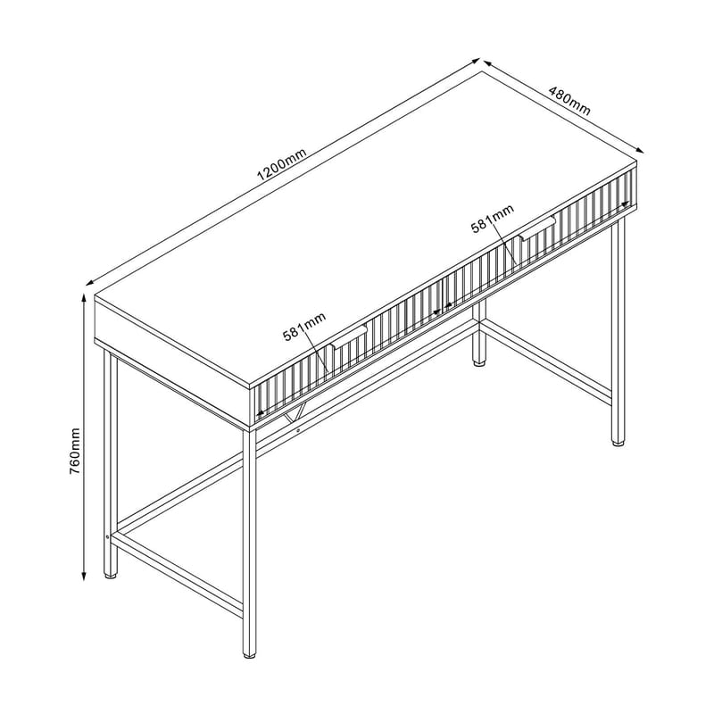 Skrivebord HOME4YOU Helve 120x48x76 cm melamin - svart / lyst tre - Møbler - Bord - Kontorbord - Skrivebord