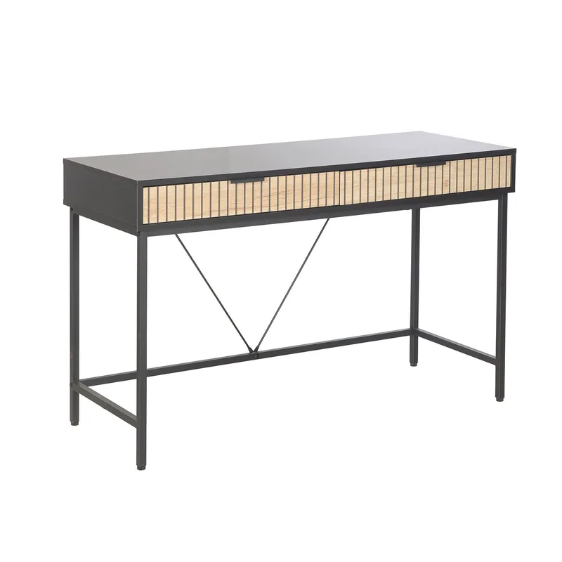 Skrivebord HOME4YOU Helve 120x48x76 cm melamin, svart / lyst tre