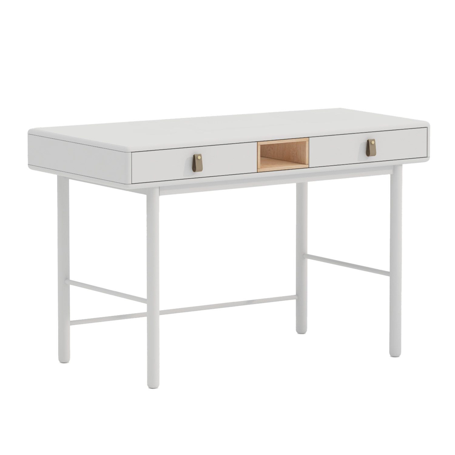 Skrivebord HOME4YOU Iris 120x60x75 cm hvit - hvit
