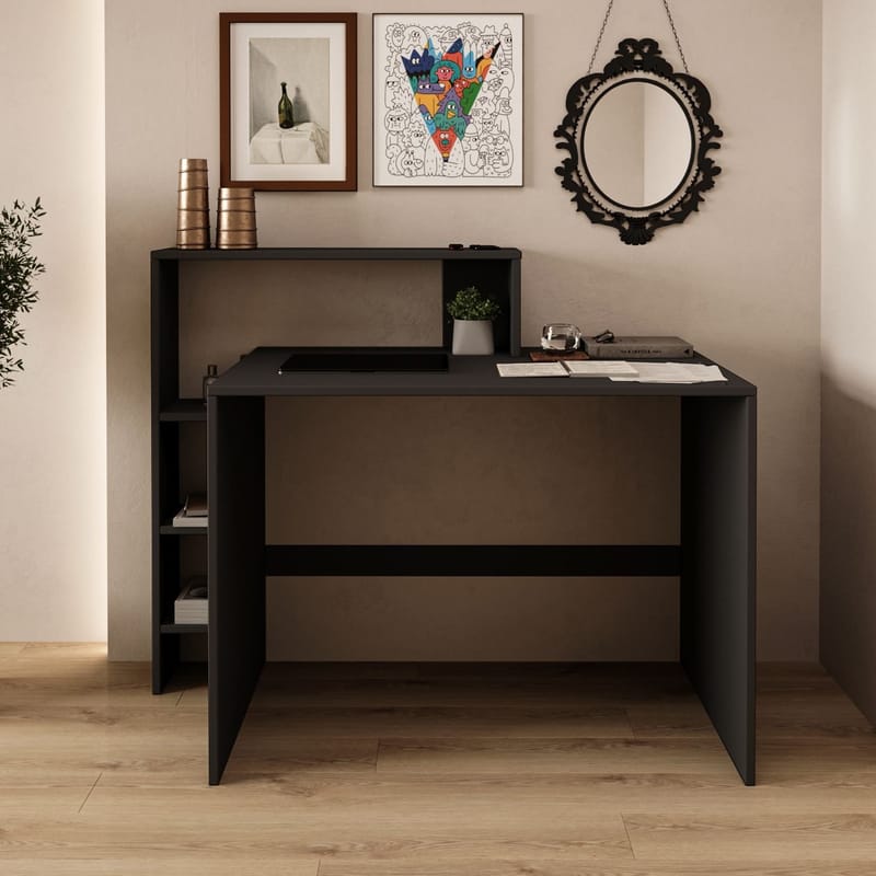 Skrivebord Homitis Amber (121,8 x 96 x 55 cm) Antrasitt - Antrasitt - Møbler - Bord - Kontorbord - Skrivebord