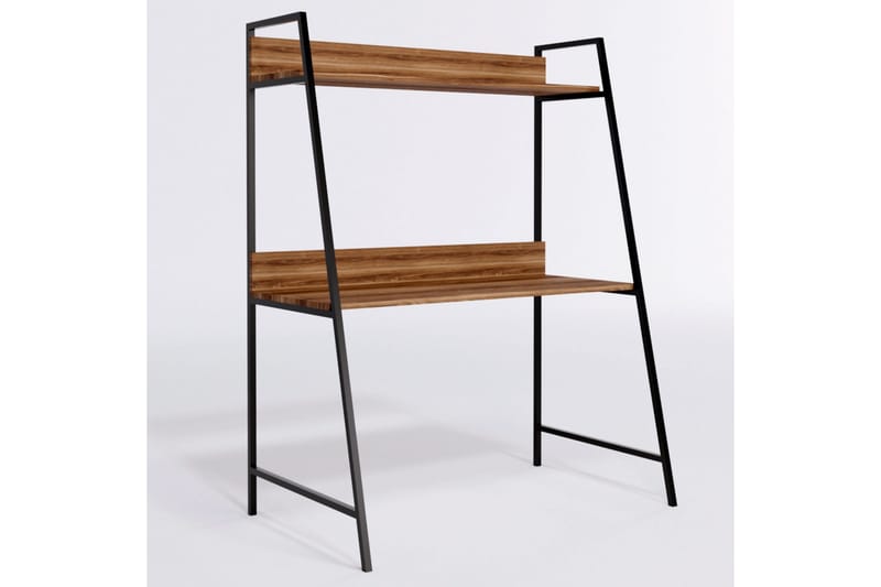 Homitis Skrivebord 115x150x115 cm med oppbevaring - Brun - Møbler - Bord - Kontorbord - Skrivebord