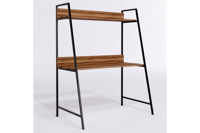 Homitis Skrivebord 115x150x115 cm med oppbevaring - Brun - Skrivebord