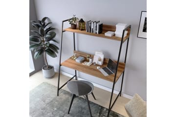 Homitis Skrivebord 115x150x115 cm med oppbevaring - Brun - Møbler - Bord - Kontorbord - Skrivebord