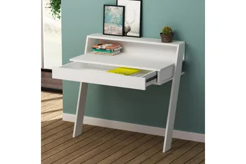 Homitis Veggskrivebord 94 cm med Oppbevaringsskuff + Hylle - Hvit - Møbler - Bord - Kontorbord - Skrivebord