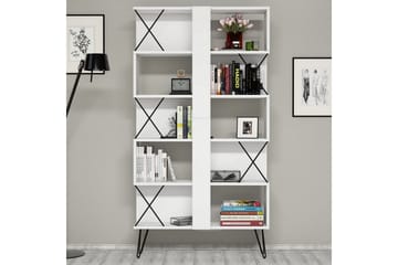 Hovdane Skrivebord 120 cm med Oppbevaring Hylle + Bokhylle - Ekstra Hvit - Møbler - Bord - Kontorbord - Skrivebord