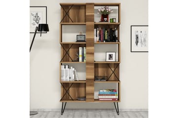Hovdane Skrivebord 120 cm med Oppbevaring Hylle + Bokhylle - Svart/Eik/Brun - Møbler - Bord - Kontorbord - Skrivebord