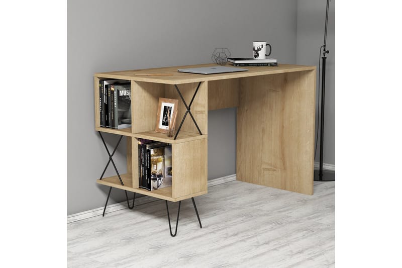 Hovdane Skrivebord 120 cm med Oppbevaring Hylle - Møbler - Bord - Kontorbord - Skrivebord