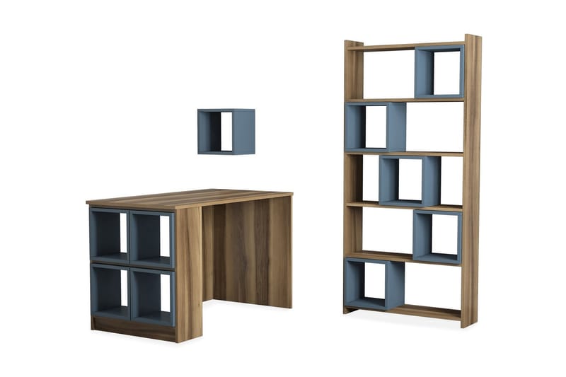 Hovdane Skrivebord 120cm med Oppbevaring Hylle+Vegghylle+Bok - Møbler - Bord - Kontorbord - Skrivebord