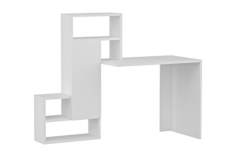 Ikatan Skrivebord 139 cm med Oppbevaringshyller + Skap - Hvit - Skrivebord