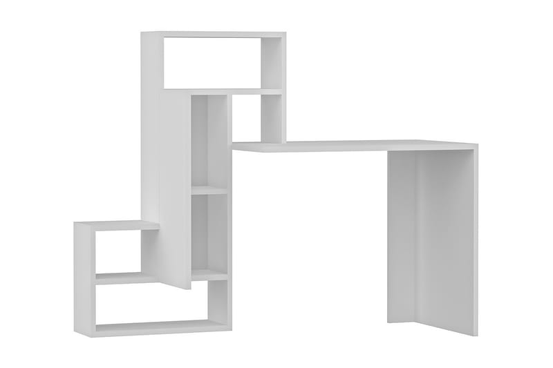 Ikatan Skrivebord 139 cm med Oppbevaringshyller + Skap - Hvit - Skrivebord
