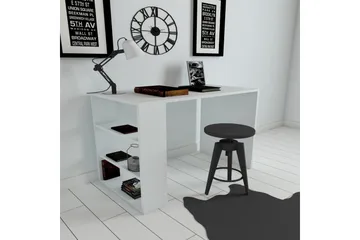 Irbene Skrivebord 90 cm med Oppbevaring 3 Hyller - Hvit - Møbler - Bord - Kontorbord - Skrivebord