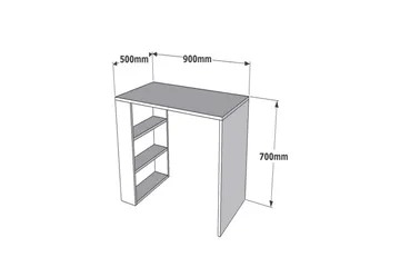 Irbene Skrivebord 90 cm med Oppbevaring 3 Hyller - Hvit - Møbler - Bord - Kontorbord - Skrivebord