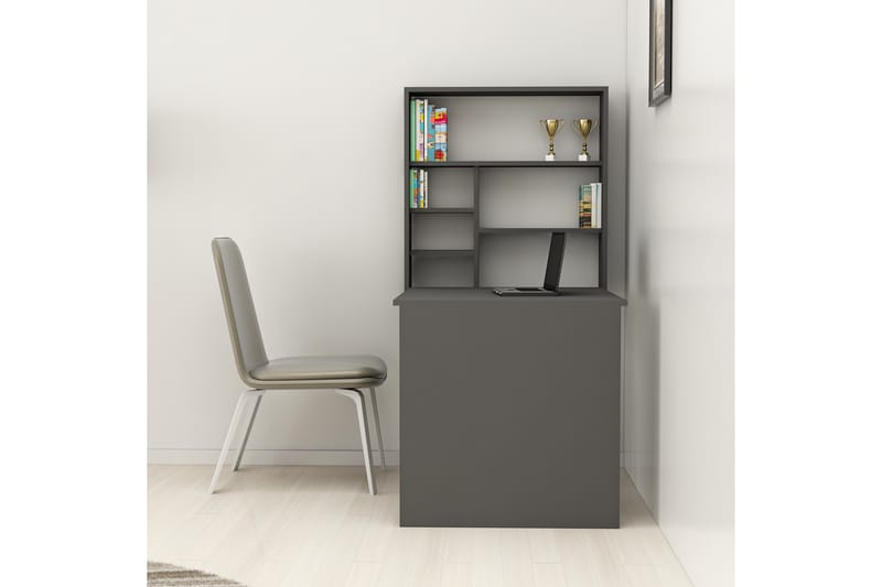 Irbene Veggskrivebord 59 cm med Oppbevaring Hylle - Antrasitt - Møbler - Bord - Kontorbord - Skrivebord