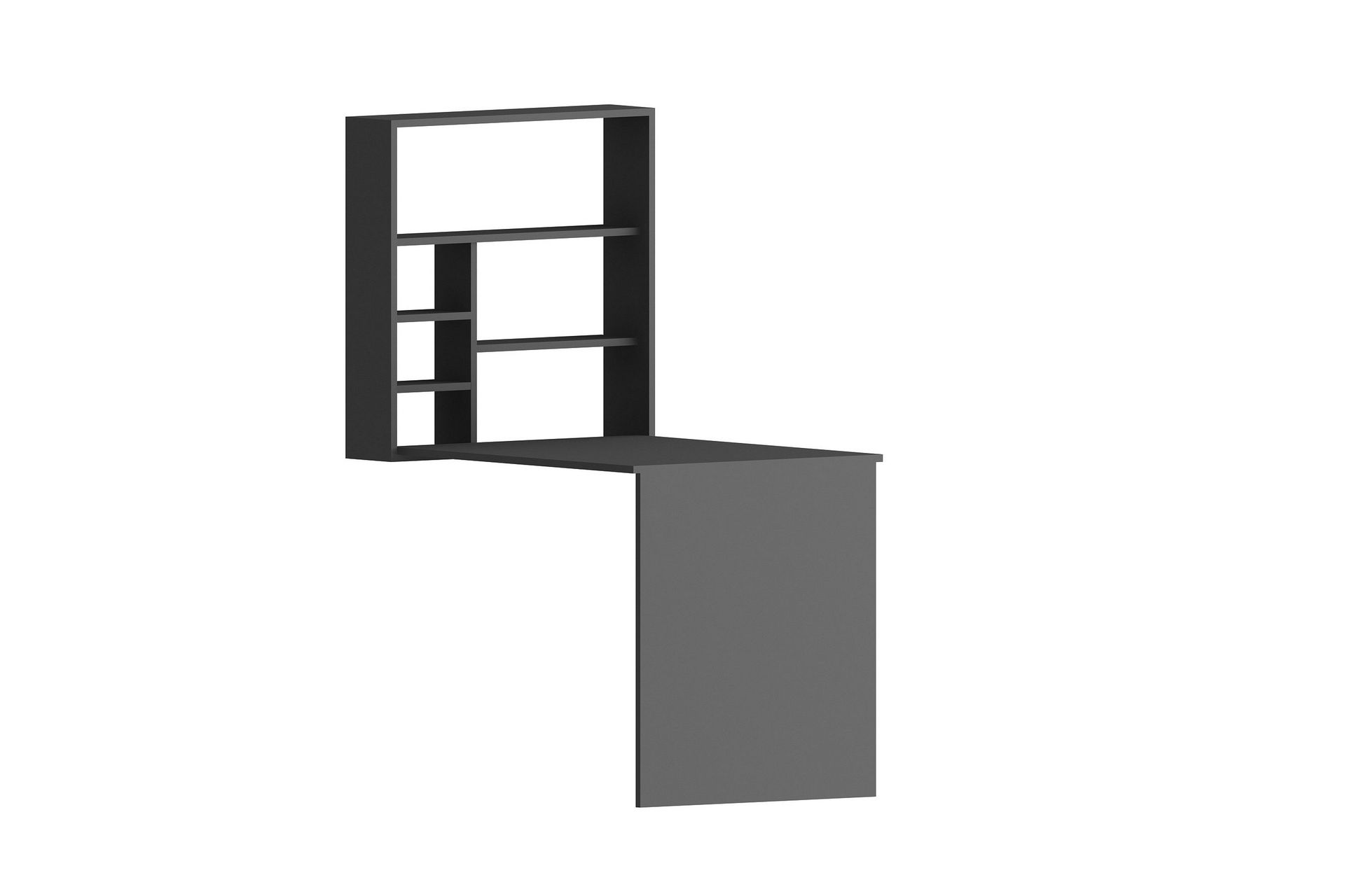 Irbene Veggskrivebord 59 cm med Oppbevaring Hylle - Antrasitt