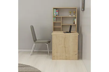 Irbene Veggskrivebord 59 cm med Oppbevaring Hylle - Natur - Møbler - Bord - Kontorbord - Skrivebord