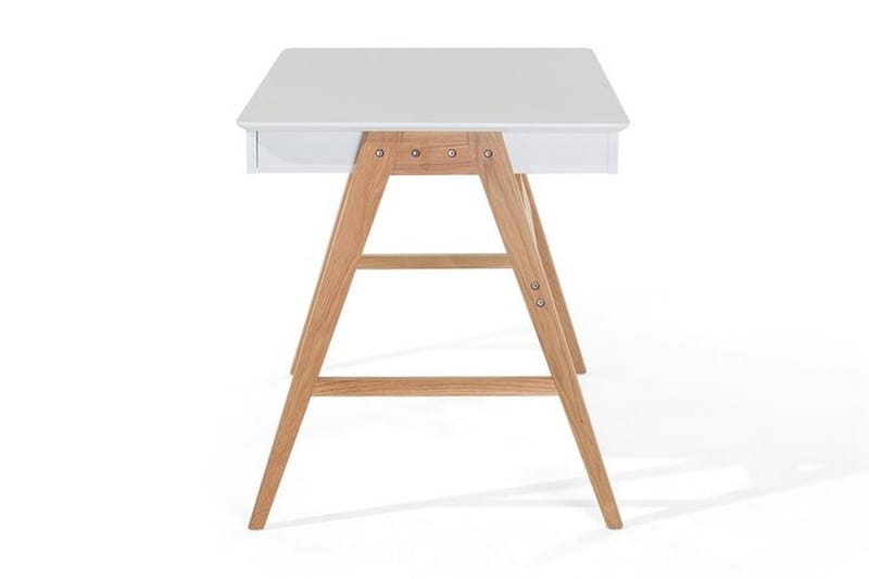 Jahnyia Skrivebord 120 cm med Oppbevaring 2 Skuffer - Hvit/Eik - Møbler - Bord - Kontorbord - Skrivebord