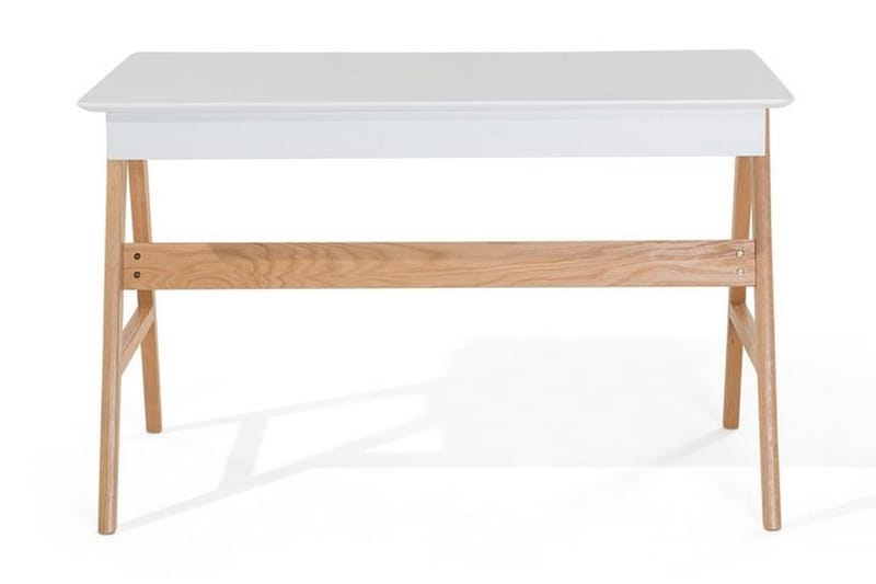 Jahnyia Skrivebord 120 cm med Oppbevaring 2 Skuffer - Hvit/Eik - Møbler - Bord - Kontorbord - Skrivebord
