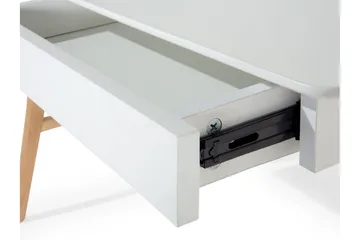 Jahnyia Skrivebord 120 cm med Oppbevaring 2 Skuffer - Hvit/Eik - Møbler - Bord - Kontorbord - Skrivebord