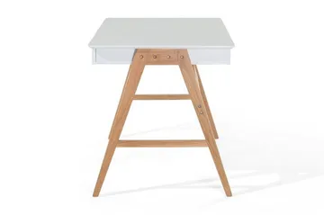 Jahnyia Skrivebord 120 cm med Oppbevaring 2 Skuffer - Hvit/Eik - Møbler - Bord - Kontorbord - Skrivebord