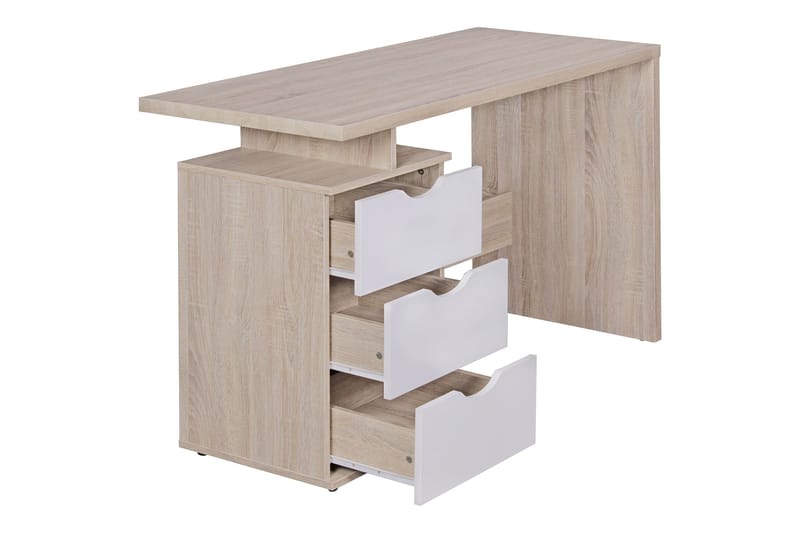 Kaille Rektangulært Skrivebord med Skuffer i Tre, Beige