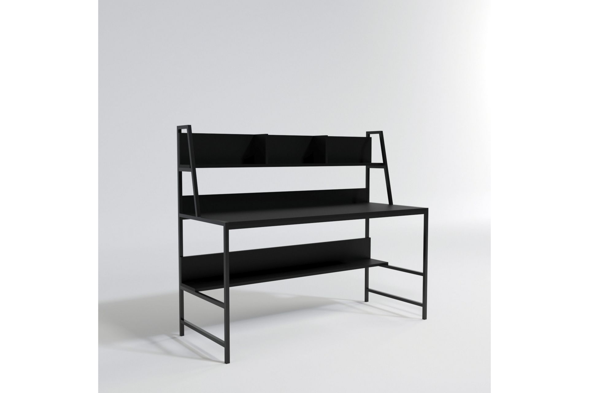 Kalldrun Skrivebord 140 cm med Oppbevaringshyller - Svart - Møbler - Bord - Kontorbord - Skrivebord