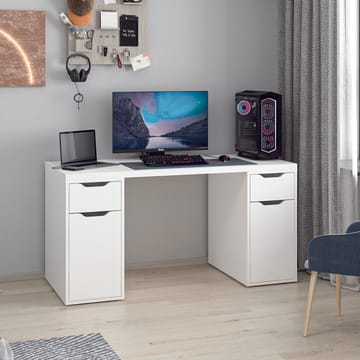 Skrivebord Kalune Design Alen 150 cm (150 x 75 x 60 cm) Hvit 2 skuffer 2 skap - Hvit - Møbler - Bord - Kontorbord - Skrivebord