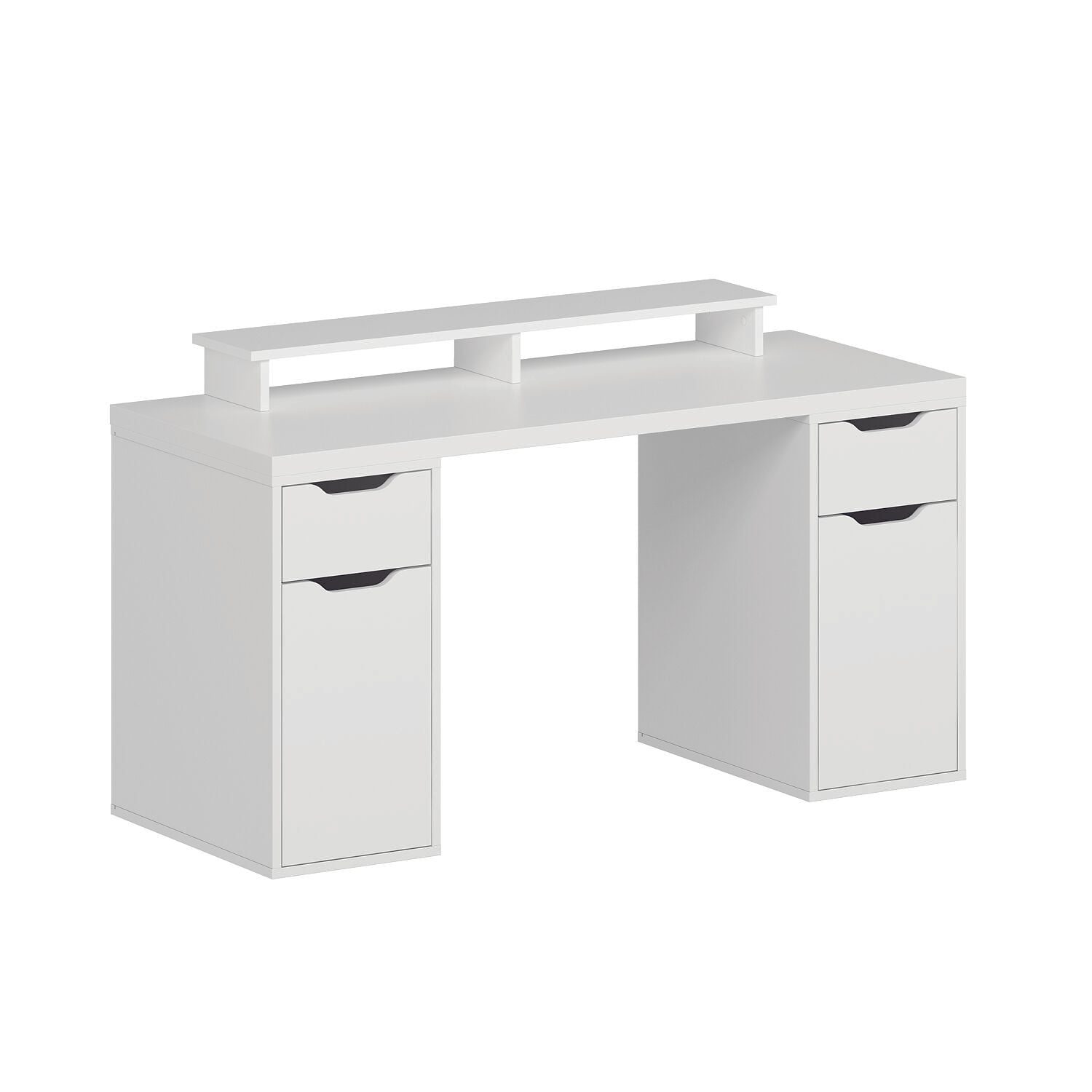 Skrivebord Kalune Design Alen 150 cm (150 x 75 x 60 cm) Hvit 2 skuffer 2 skap - Hvit