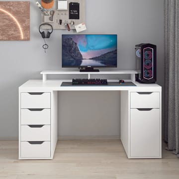 Skrivebord Kalune Design Alen 150 cm (150 x 75 x 60 cm) Hvit 5 skuffer - Hvit - Møbler - Bord - Kontorbord - Skrivebord