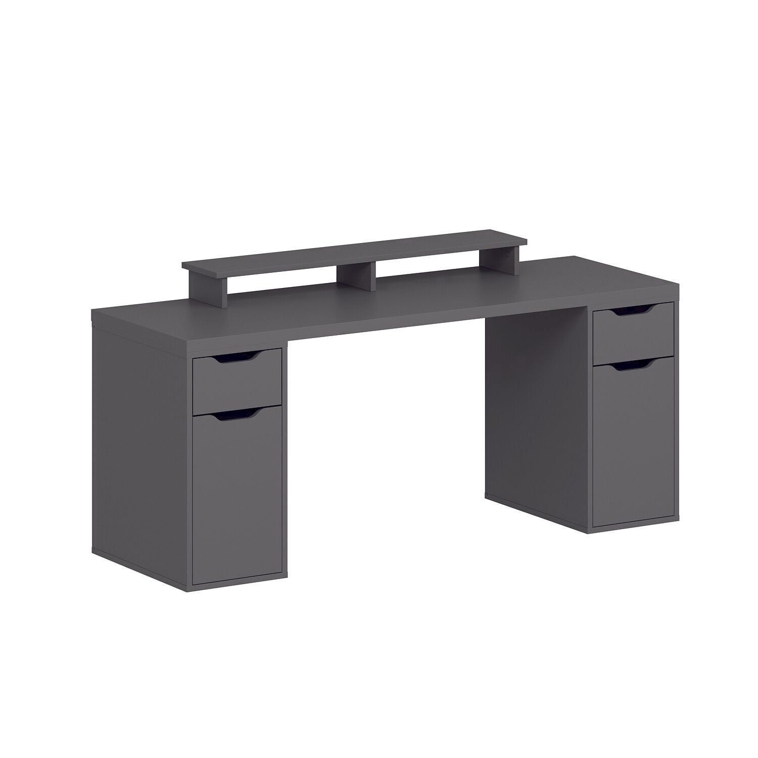 Skrivebord Kalune Design Alen 180 cm (180 x 75 x 60 cm) Antrasitt 2 skuffer 2 skap - Antrasitt