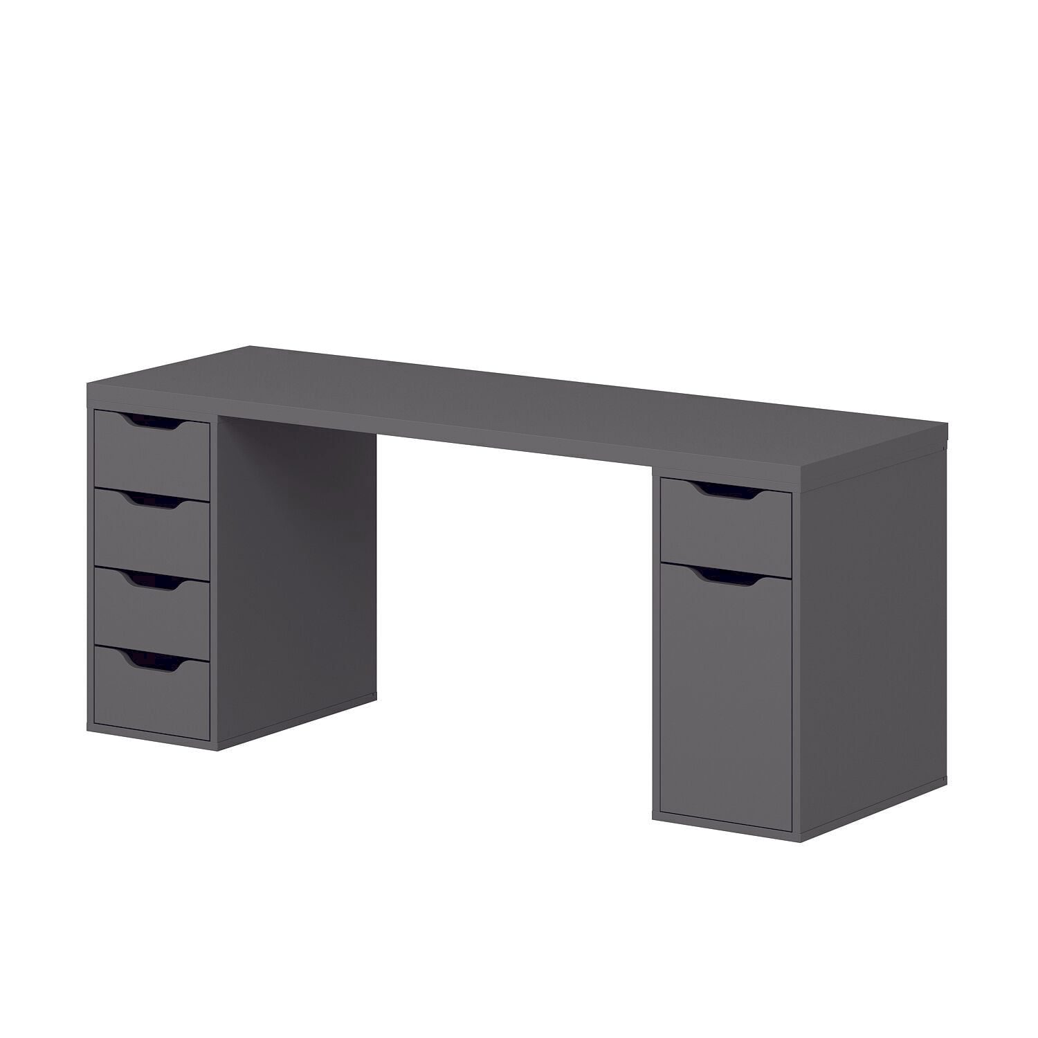 Skrivebord Kalune Design Alen 180 cm (180 x 75 x 60 cm) Antrasitt 5 skap - Antrasitt
