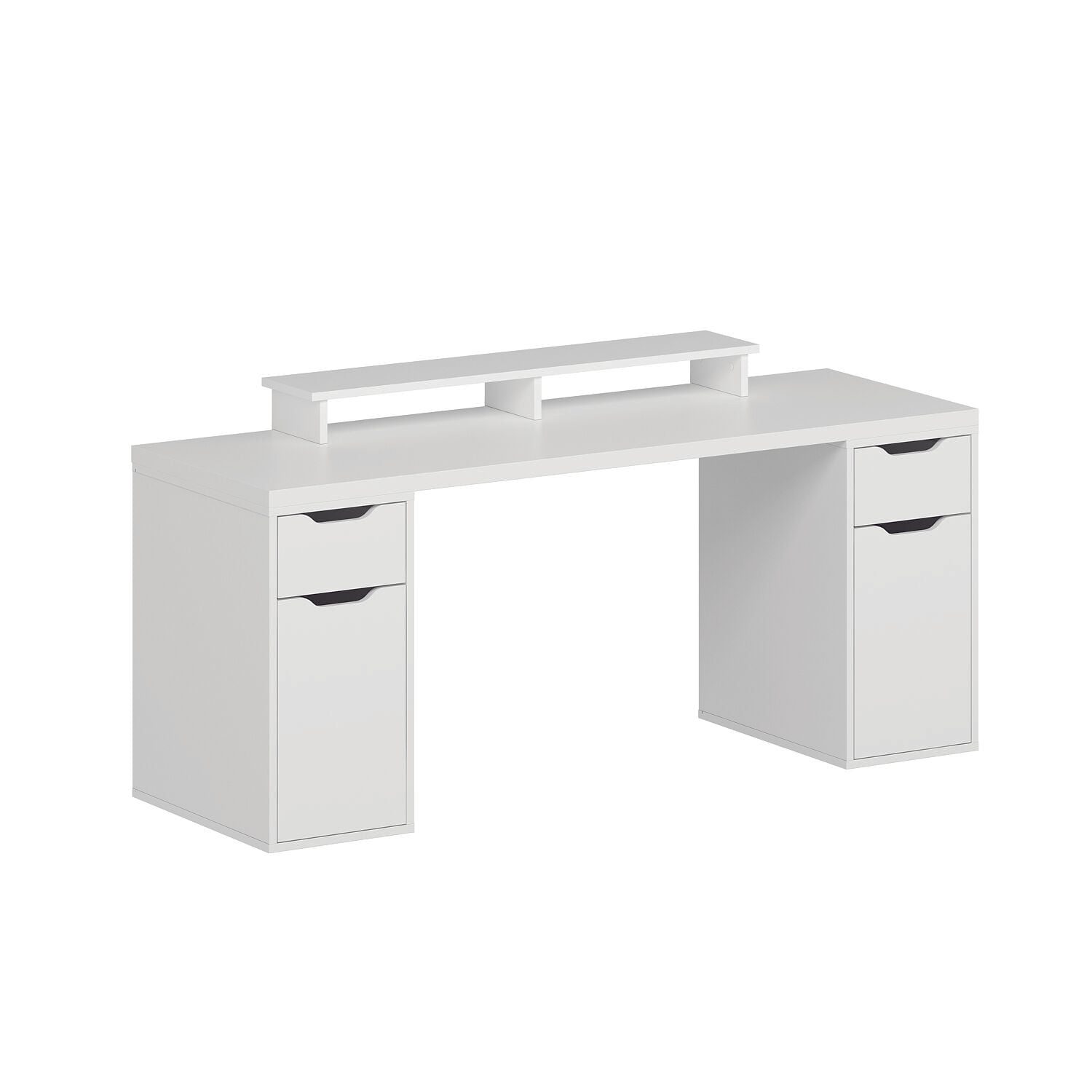 Skrivebord Kalune Design Alen 180 cm (180 x 75 x 60 cm) Hvit 2 skuffer 2 skap - Hvit