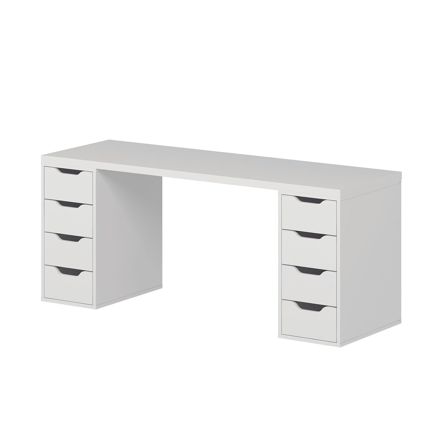 Skrivebord Kalune Design Alen 180 cm (180 x 75 x 60 cm) Hvit 8 skuffer - Hvit