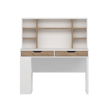 Skrivebord Kalune Design Mila (120 x 132 x 60 cm) hvit valnøtt - Hvit og valnøtt - Møbler - Bord - Kontorbord - Skrivebord