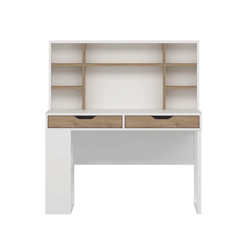 Skrivebord Kalune Design Mila (120 x 132 x 60 cm) hvit valnøtt, Hvit og valnøtt