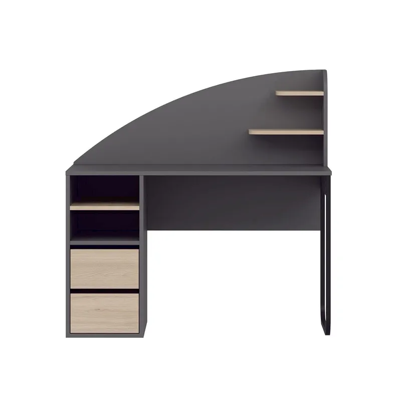 Skrivebord Kalune Design Mirel (120 x 120 x 60 cm) Antrasitt valnøtt, Antrasitt og valnøtt