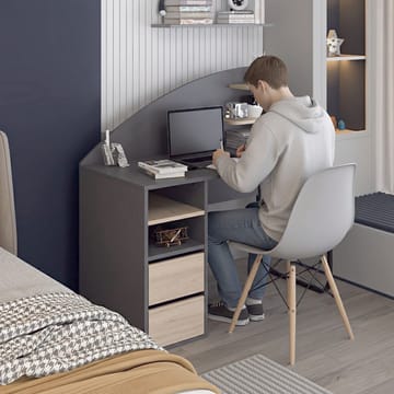 Skrivebord Kalune Design Mirel (120 x 120 x 60 cm) Antrasitt valnøtt - Antrasitt/Valnøtt - Møbler - Bord - Kontorbord - Skrivebord