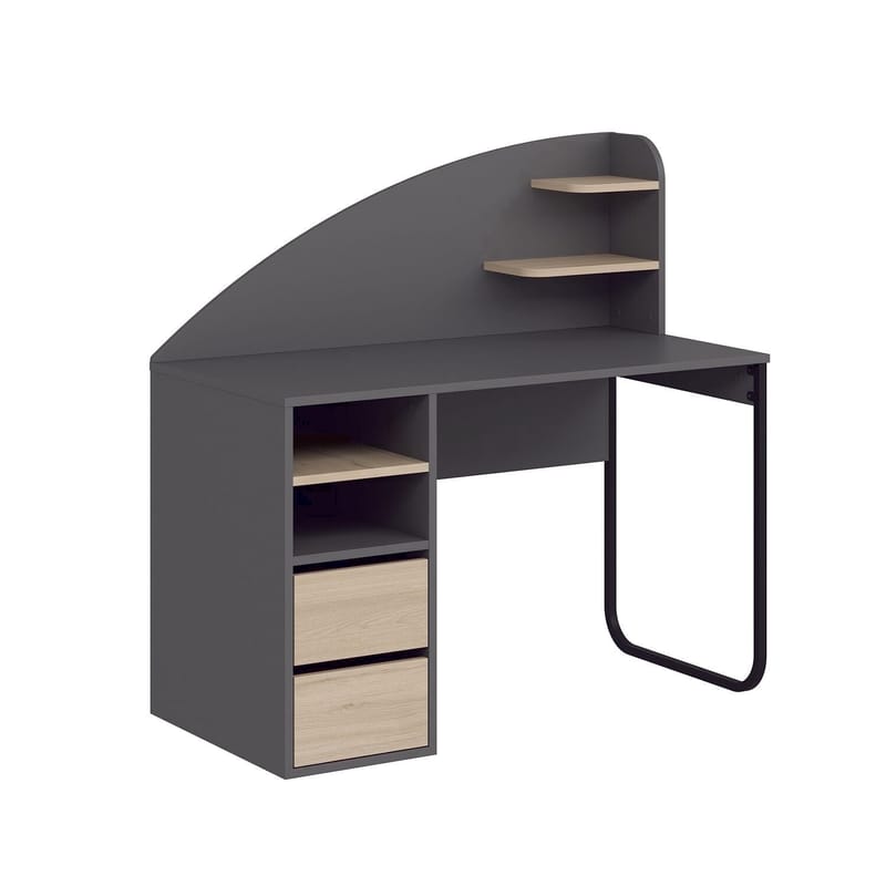 Skrivebord Kalune Design Mirel (120 x 120 x 60 cm) Antrasitt valnøtt - Antrasitt/Valnøtt - Møbler - Bord - Kontorbord - Skrivebord