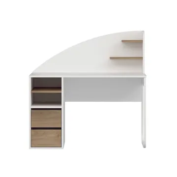 Skrivebord Kalune Design Mirel (120 x 120 x 60 cm) Hvit valnøtt - Hvit og valnøtt - Møbler - Bord - Kontorbord - Skrivebord