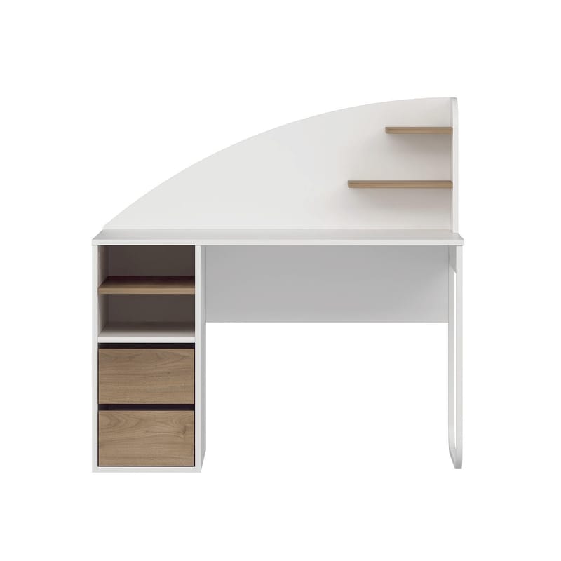 Skrivebord Kalune Design Mirel (120 x 120 x 60 cm) Hvit valnøtt - Hvit og valnøtt - Møbler - Bord - Kontorbord - Skrivebord